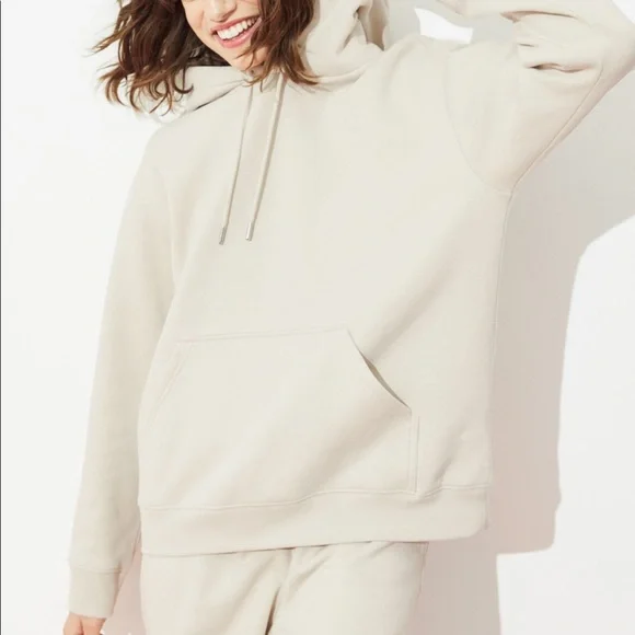 H&M Basics Hoodie in Light Beige US Medium (8-10)